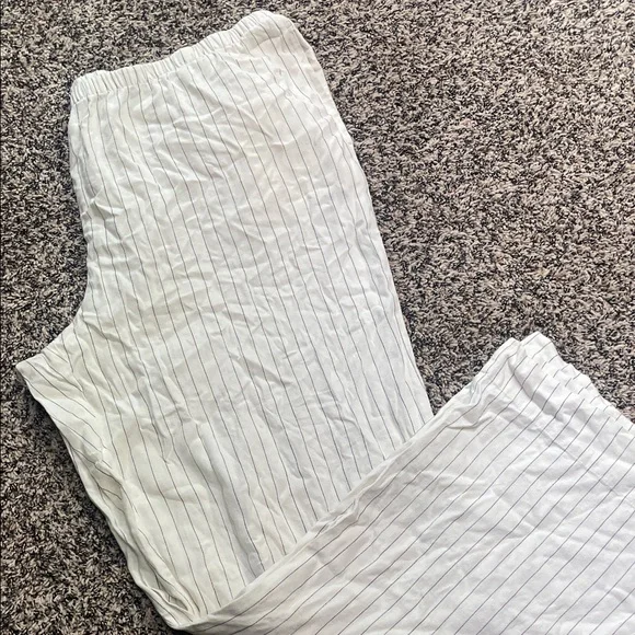 A New Day Wide Leg Mid Rise Striped Linen Pants Size XL | NWOT - Picture 4 of 6